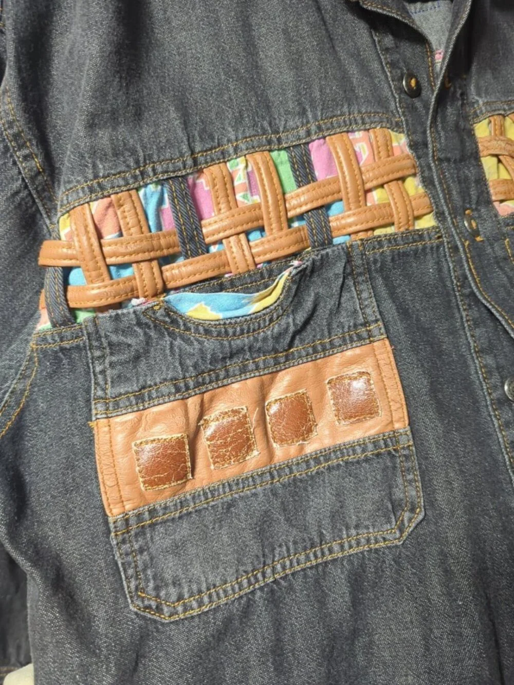 Vintage Get Used Classic Jeans By Elie Denim Button Shirt Mens Med 90s Bugle Boy - Picture 3 of 6